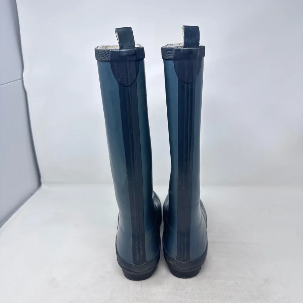 Smith & Hawken Rain Boots Blue 7 Tall Waterproof Gardening Wellies Fisherman